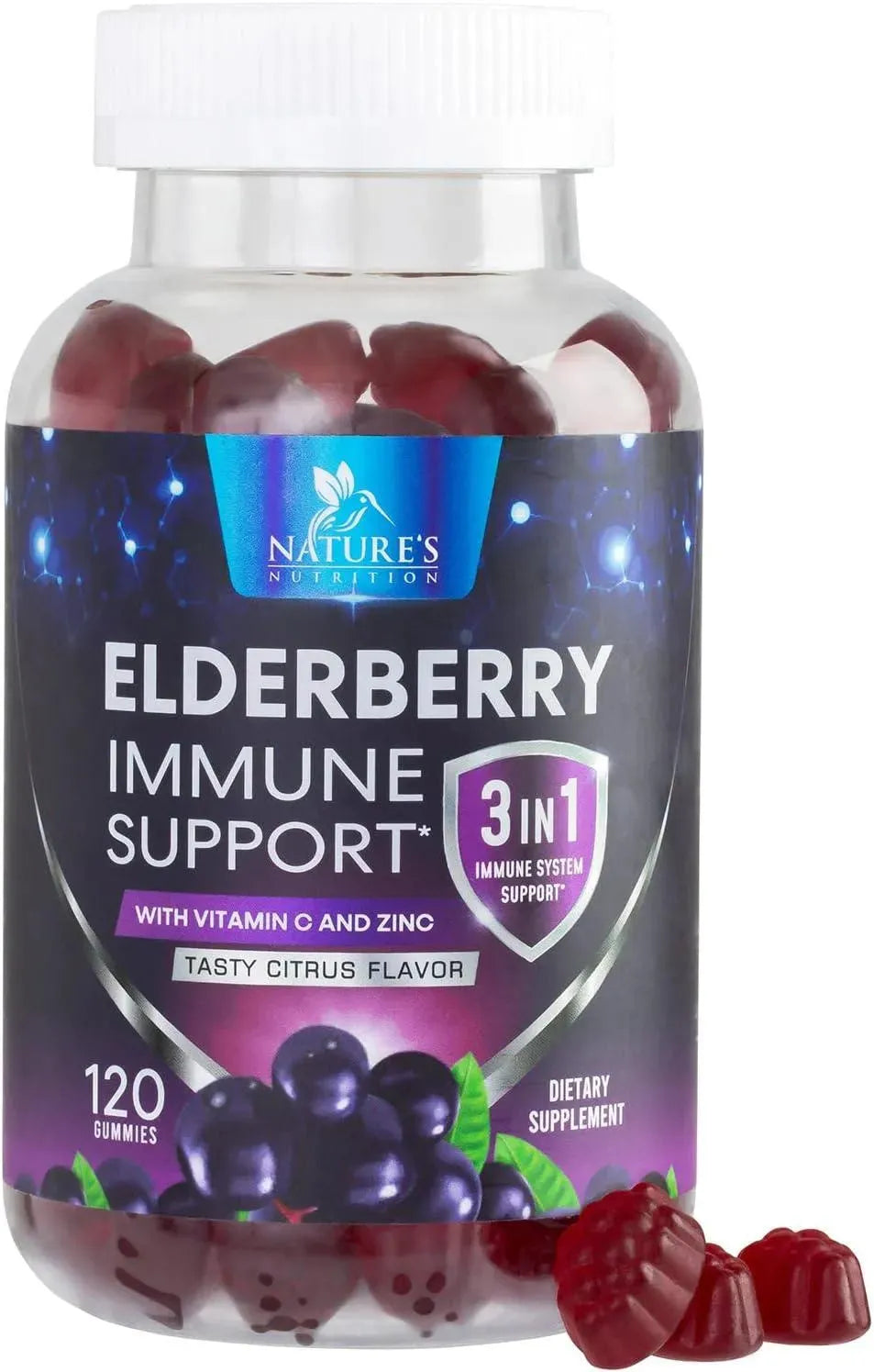 NATURE'S NUTRITION - Nature's Nutrition Premium Sambucus Elderberry Gummies 120 Gomitas - The Red Vitamin MX - Suplementos Alimenticios - {{ shop.shopifyCountryName }}