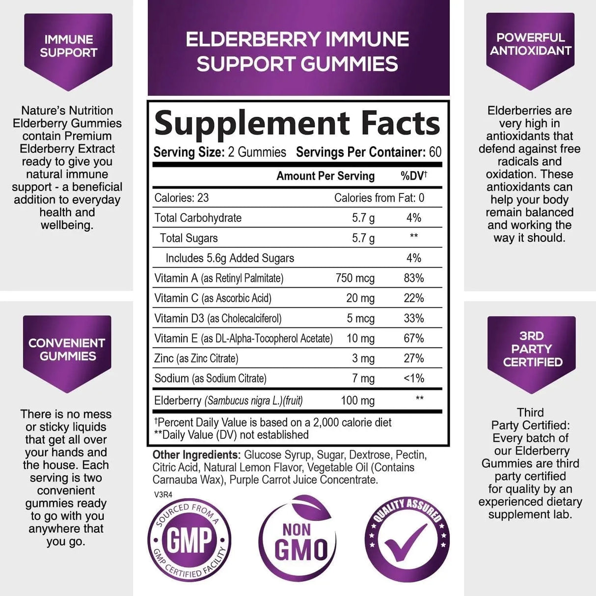 NATURE'S NUTRITION - Nature's Nutrition Premium Sambucus Elderberry Gummies 120 Gomitas - The Red Vitamin MX - Suplementos Alimenticios - {{ shop.shopifyCountryName }}
