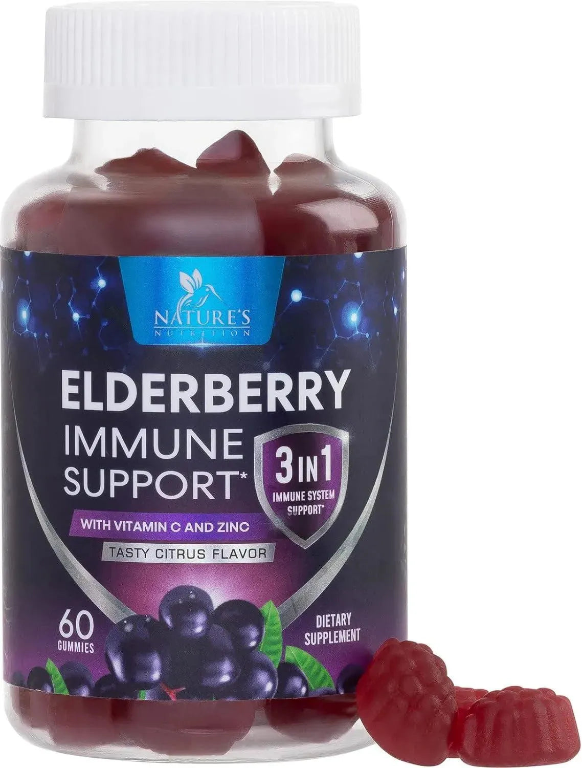 NATURE'S NUTRITION - Nature's Nutrition Premium Sambucus Elderberry Gummies 60 Gomitas - The Red Vitamin MX - Suplementos Alimenticios - {{ shop.shopifyCountryName }}