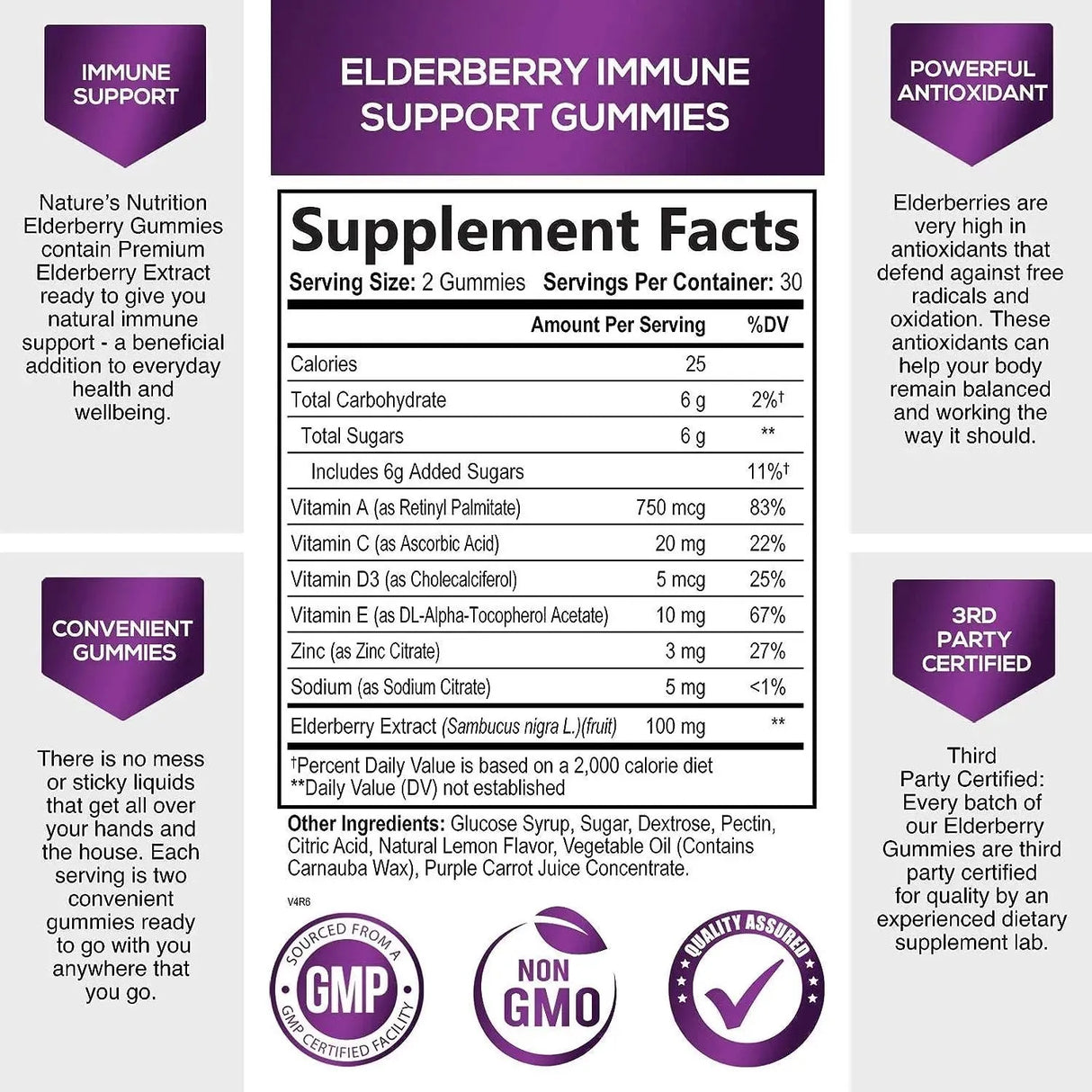 NATURE'S NUTRITION - Nature's Nutrition Premium Sambucus Elderberry Gummies 60 Gomitas - The Red Vitamin MX - Suplementos Alimenticios - {{ shop.shopifyCountryName }}