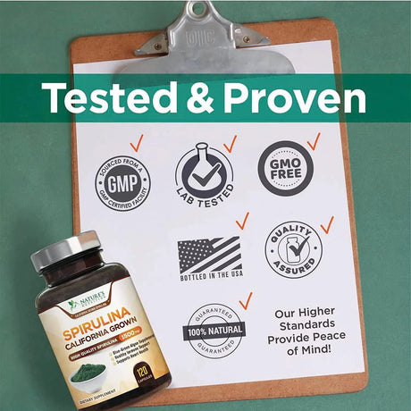 NATURE'S NUTRITION - Nature's Nutrition Spirulina 500Gr. 120 Capsulas - The Red Vitamin MX - Suplementos Alimenticios - {{ shop.shopifyCountryName }}