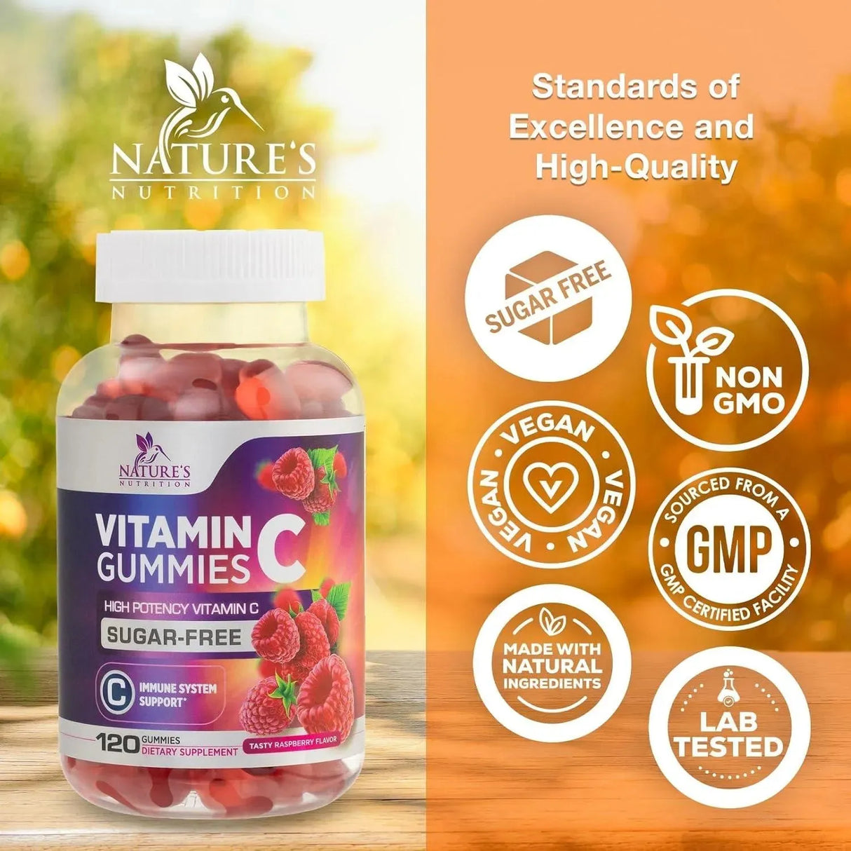 NATURE'S NUTRITION - Nature's Nutrition Sugar Free Vitamin C Gummies 120 Gomitas - The Red Vitamin MX - Suplementos Alimenticios - {{ shop.shopifyCountryName }}