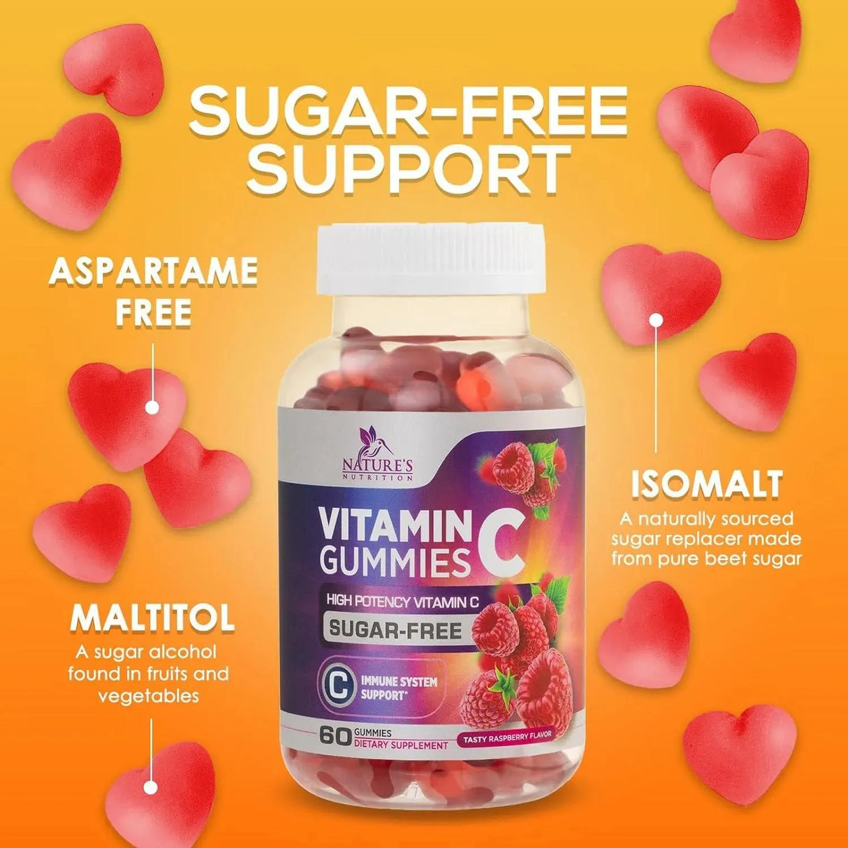 NATURE'S NUTRITION - Nature's Nutrition Sugar Free Vitamin C Gummies 60 Gomitas - The Red Vitamin MX - Suplementos Alimenticios - {{ shop.shopifyCountryName }}