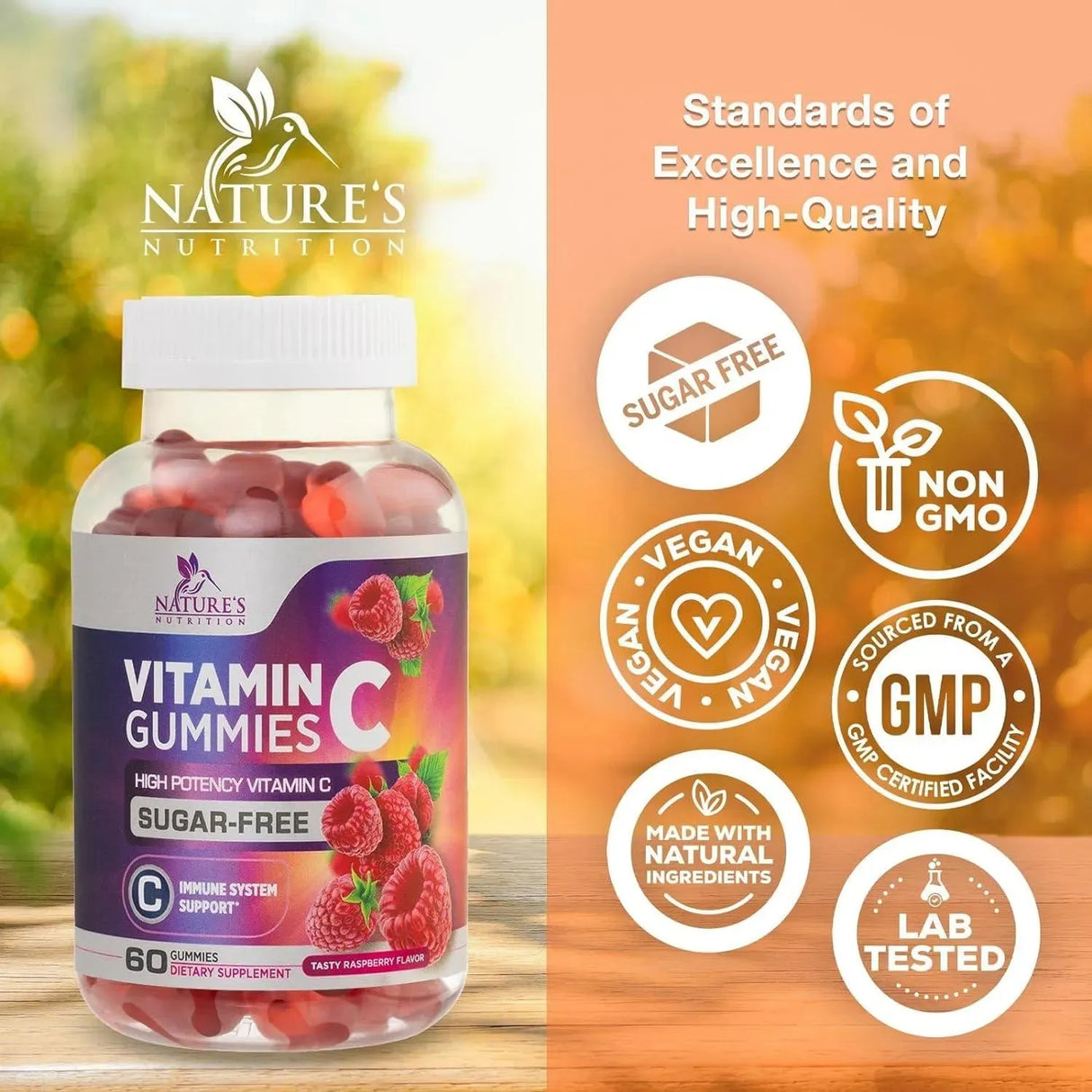 NATURE'S NUTRITION - Nature's Nutrition Sugar Free Vitamin C Gummies 60 Gomitas - The Red Vitamin MX - Suplementos Alimenticios - {{ shop.shopifyCountryName }}