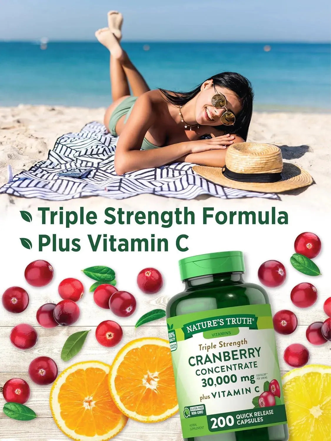 NATURE'S TRUTH - Cranberry Concentrate Plus Vitamin C 200 Capsulas - The Red Vitamin MX - Suplementos Alimenticios - {{ shop.shopifyCountryName }}