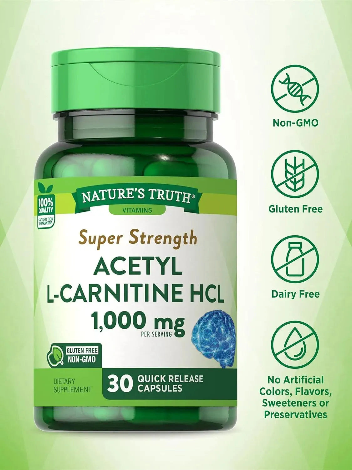 NATURE'S TRUTH - Nature's Truth Acetyl L-Carnitine HCL 1000Mg. 30 Capsulas - The Red Vitamin MX - Suplementos Alimenticios - {{ shop.shopifyCountryName }}