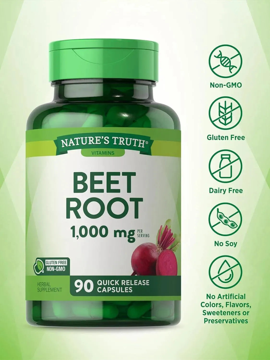 NATURE'S TRUTH - Nature's Truth Beet Root 1000Mg. 90 Capsulas - The Red Vitamin MX - Suplementos Alimenticios - {{ shop.shopifyCountryName }}