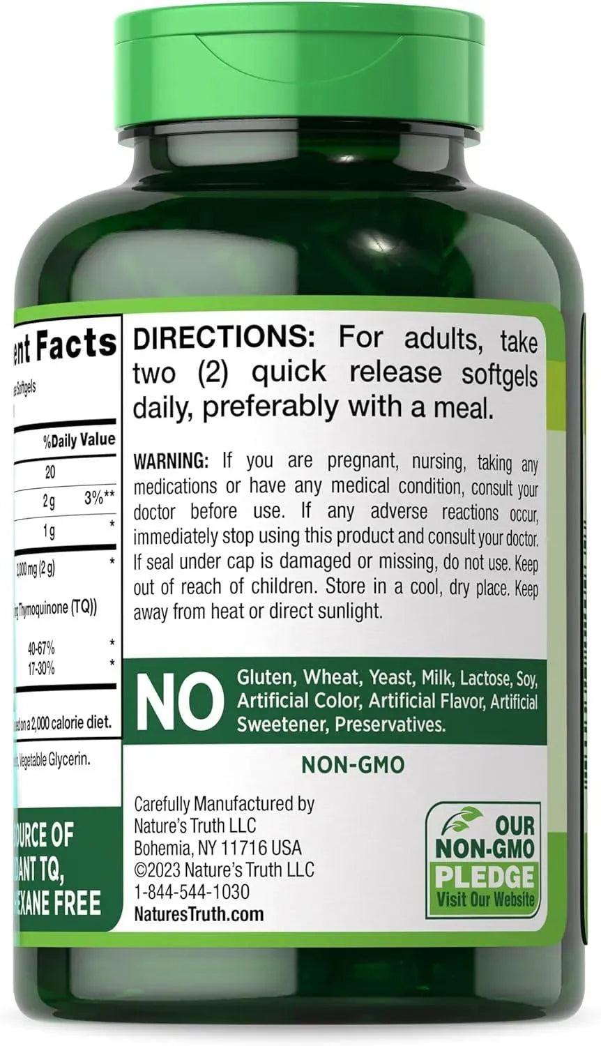 NATURE'S TRUTH - Nature's Truth Black Cumin Seed Oil 2000Mg. 120 Capsulas Blandas - The Red Vitamin MX - Suplementos Alimenticios - {{ shop.shopifyCountryName }}