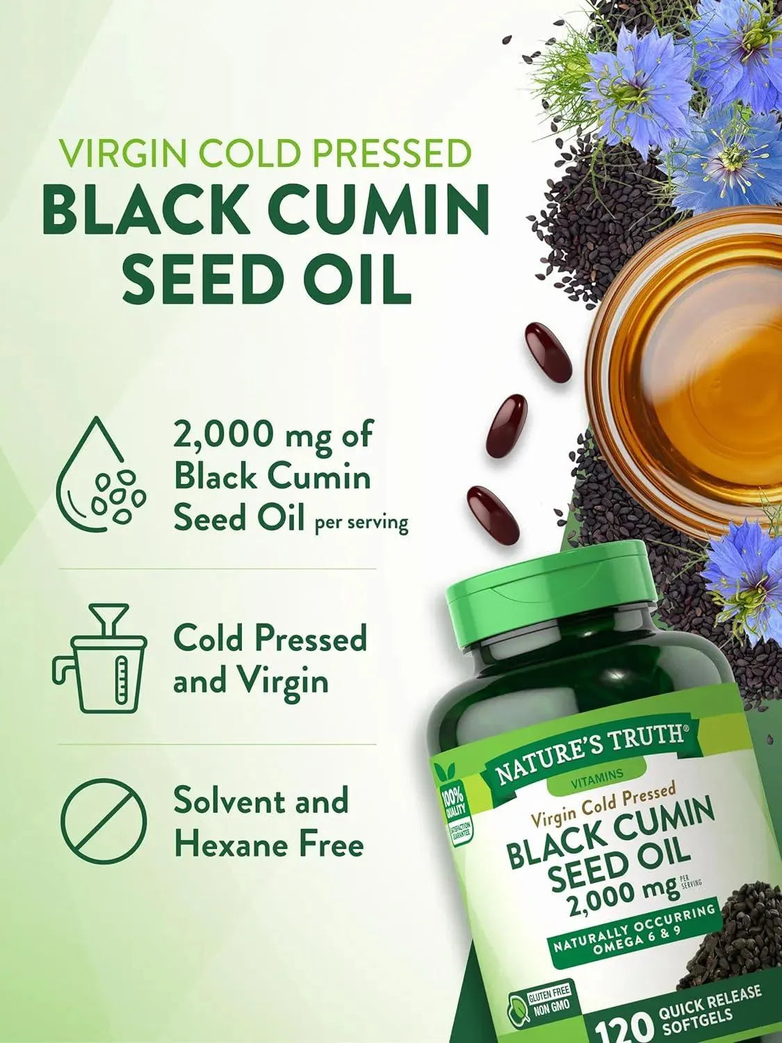 NATURE'S TRUTH - Nature's Truth Black Cumin Seed Oil 2000Mg. 120 Capsulas Blandas - The Red Vitamin MX - Suplementos Alimenticios - {{ shop.shopifyCountryName }}