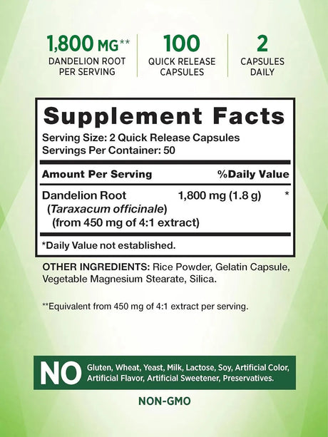 NATURE'S TRUTH - Nature's Truth Dandelion Root 1800Mg. 100 Capsulas - The Red Vitamin MX - Suplementos Alimenticios - {{ shop.shopifyCountryName }}