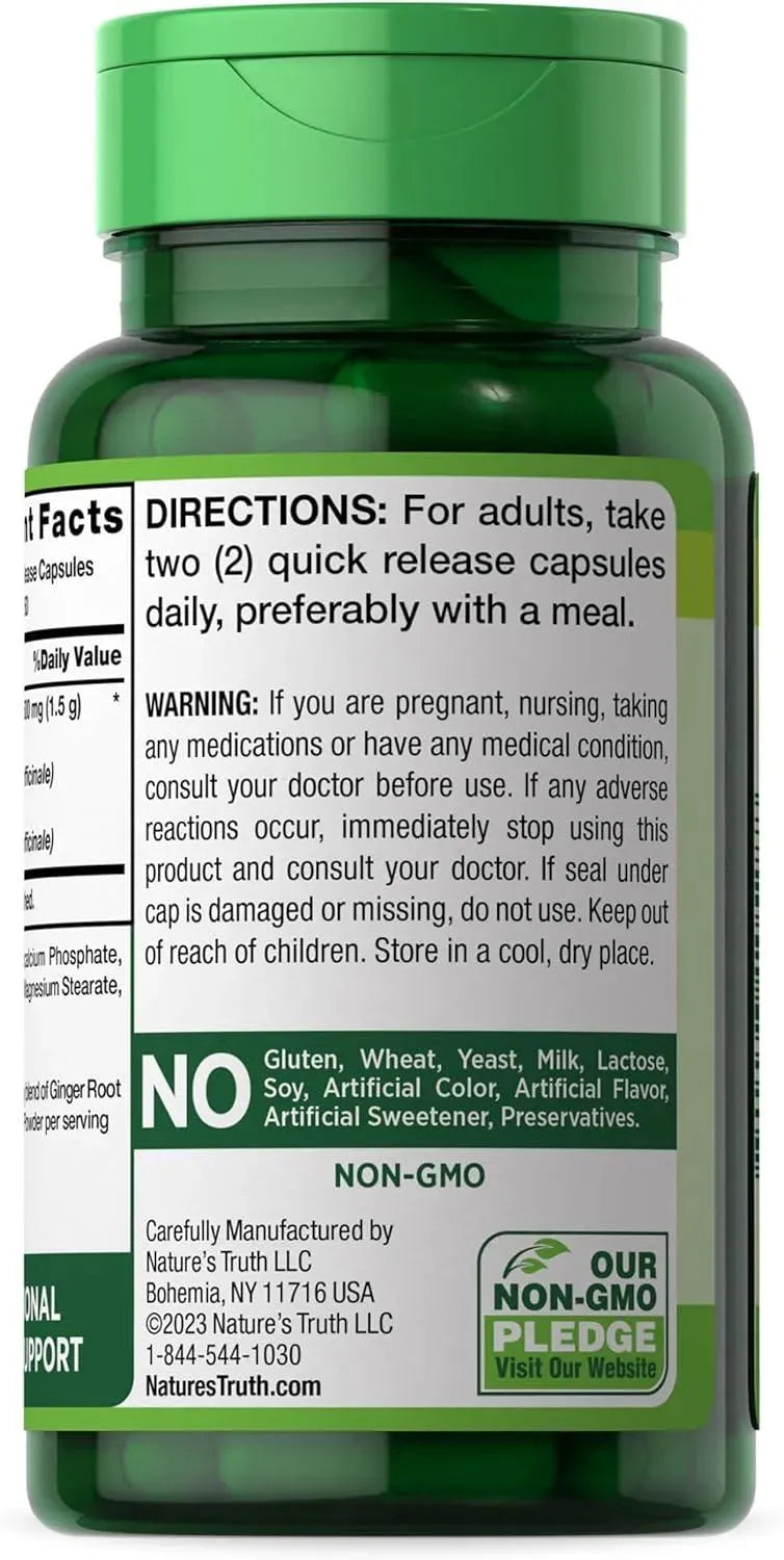 NATURE'S TRUTH - Nature's Truth Ginger Root 1500Mg. 100 Capsulas - The Red Vitamin MX - Suplementos Alimenticios - {{ shop.shopifyCountryName }}