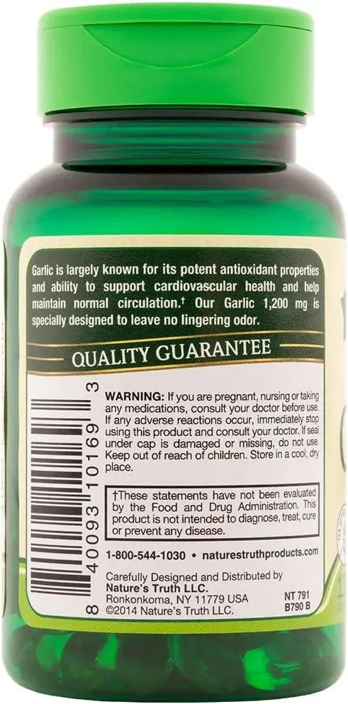 NATURE'S TRUTH - Nature's Truth Odorless Garlic 2400Mg. 120 Capsulas Blandas - The Red Vitamin MX - Suplementos Alimenticios - {{ shop.shopifyCountryName }}
