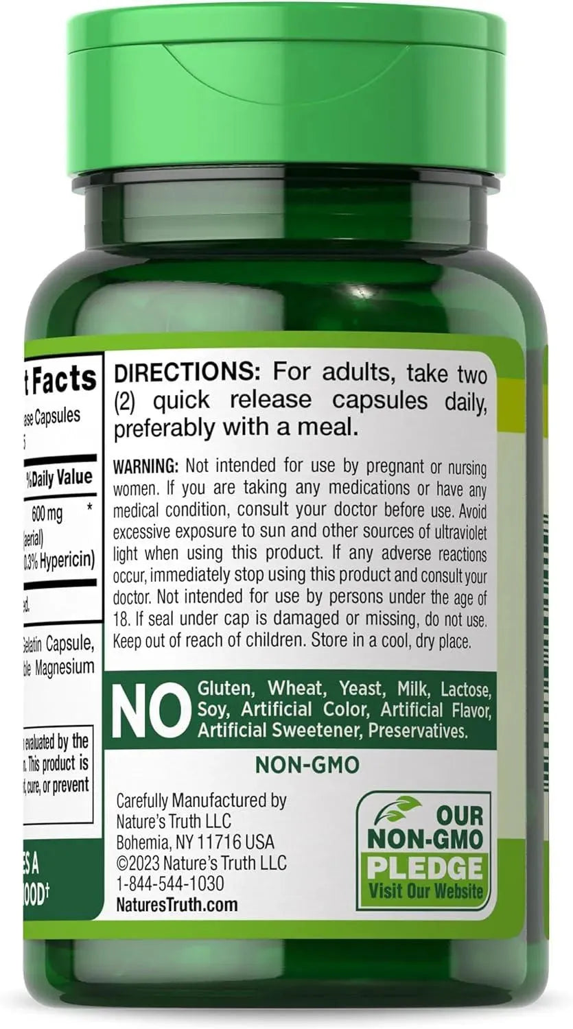 NATURE'S TRUTH - Nature's Truth St Johns Wort 600Mg. 90 Capsulas - The Red Vitamin MX - Suplementos Alimenticios - {{ shop.shopifyCountryName }}