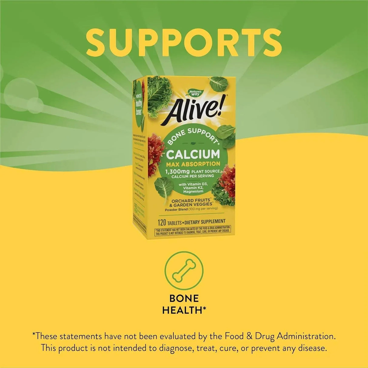 NATURE'S WAY - Nature's Way Alive! Calcium Bone Support 120 Tabletas - The Red Vitamin MX - Suplementos Alimenticios - {{ shop.shopifyCountryName }}