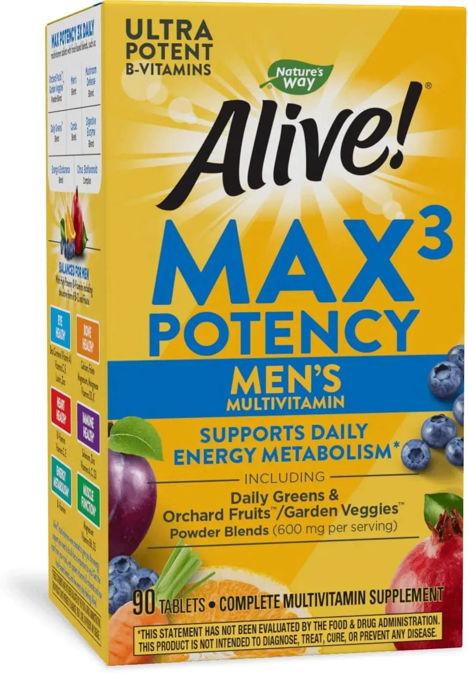 NATURE'S WAY - Nature's Way Alive! Men’s Max3 Potency Multivitamin 90 Tabletas - The Red Vitamin MX - Suplementos Alimenticios - {{ shop.shopifyCountryName }}