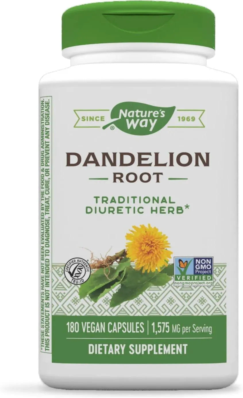 NATURE'S WAY - Nature's Way Dandelion Root Diuretic Herb 525Mg. 180 Capsulas - The Red Vitamin MX - Suplementos Alimenticios - {{ shop.shopifyCountryName }}