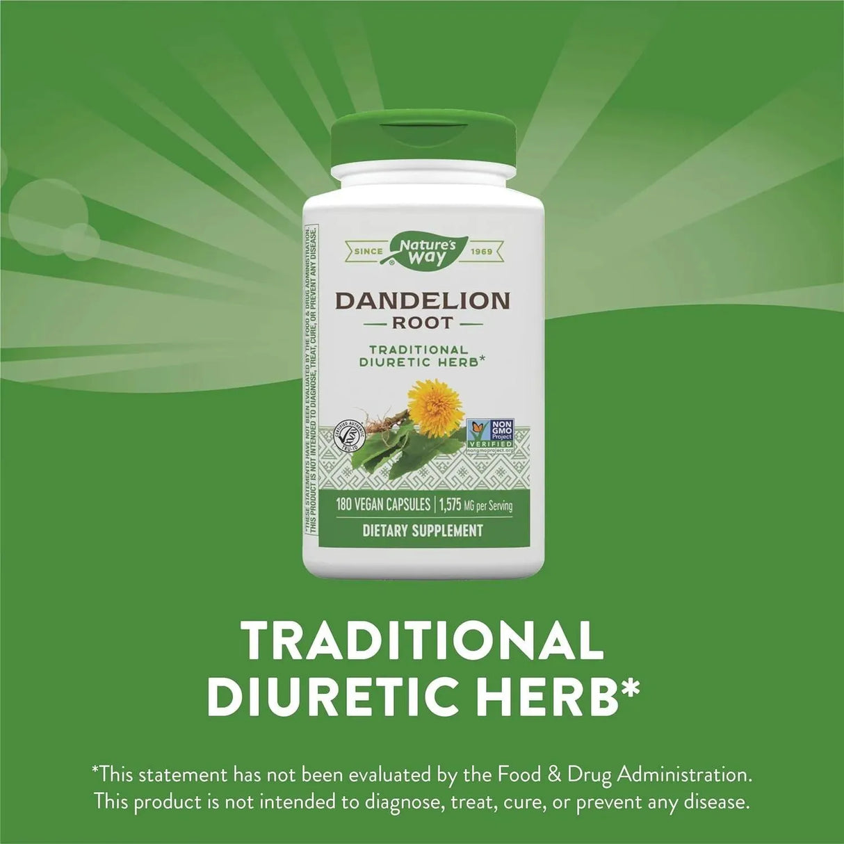 NATURE'S WAY - Nature's Way Dandelion Root Diuretic Herb 525Mg. 180 Capsulas - The Red Vitamin MX - Suplementos Alimenticios - {{ shop.shopifyCountryName }}