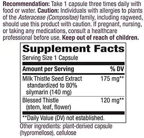 NATURE'S WAY - Nature's Way Milk Thistle 120 Capsulas - The Red Vitamin MX - Suplementos Alimenticios - {{ shop.shopifyCountryName }}