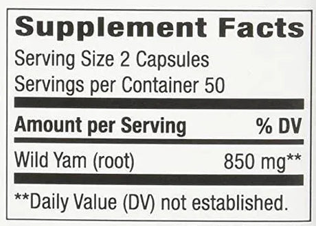 NATURE'S WAY - Nature's Way Wild Yam Root 850Mg. 100 Capsulas - The Red Vitamin MX - Suplementos Alimenticios - {{ shop.shopifyCountryName }}