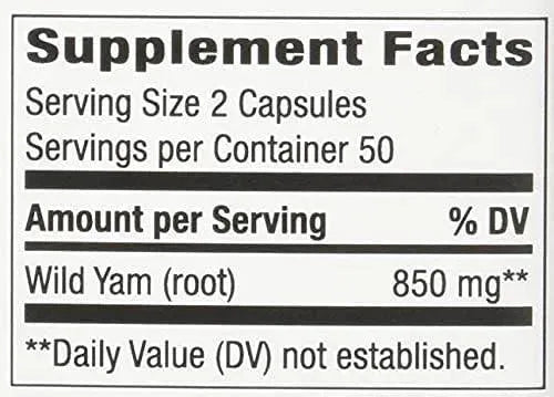 NATURE'S WAY - Nature's Way Wild Yam Root 850Mg. 100 Capsulas - The Red Vitamin MX - Suplementos Alimenticios - {{ shop.shopifyCountryName }}