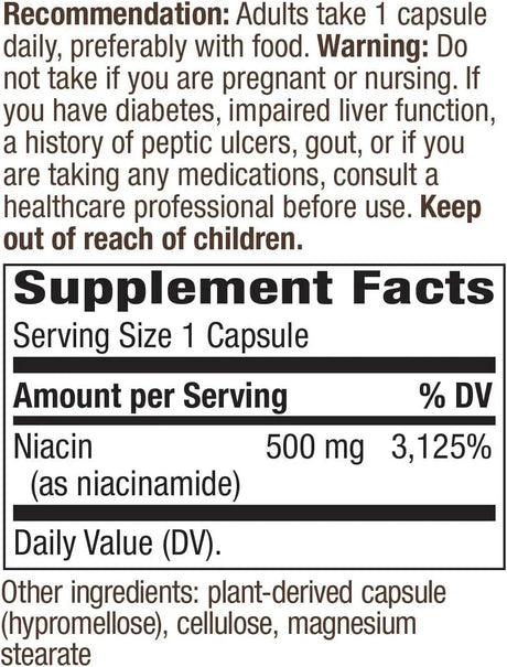 NATURE'S WAY - Nature's Way Niacinamide 500Mg. 100 Capsulas - The Red Vitamin MX - Suplementos Alimenticios - {{ shop.shopifyCountryName }}