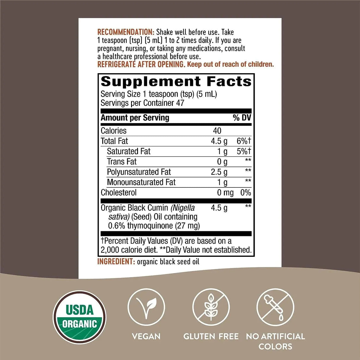 NATURE'S WAY - Nature's Way Organic Black Seed Oil 236Ml. - The Red Vitamin MX - Suplementos Alimenticios - {{ shop.shopifyCountryName }}