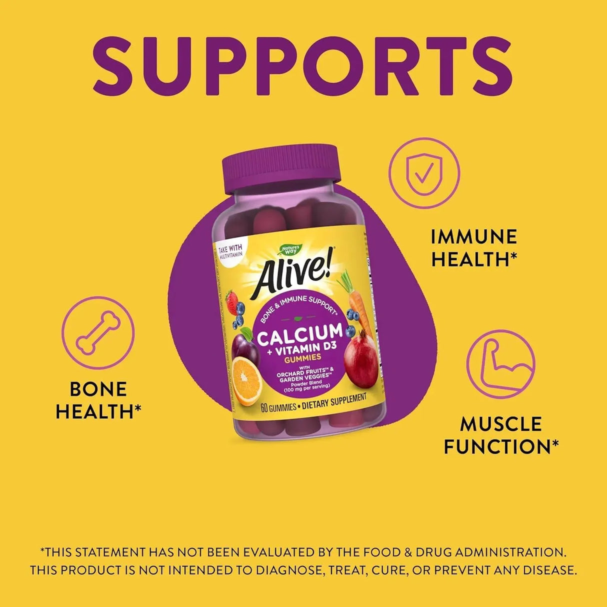 NATURE'S WAY - Nature's Way Premium Daily Calcium + Vitamin D3 60 Gomitas - The Red Vitamin MX - Suplementos Alimenticios - {{ shop.shopifyCountryName }}