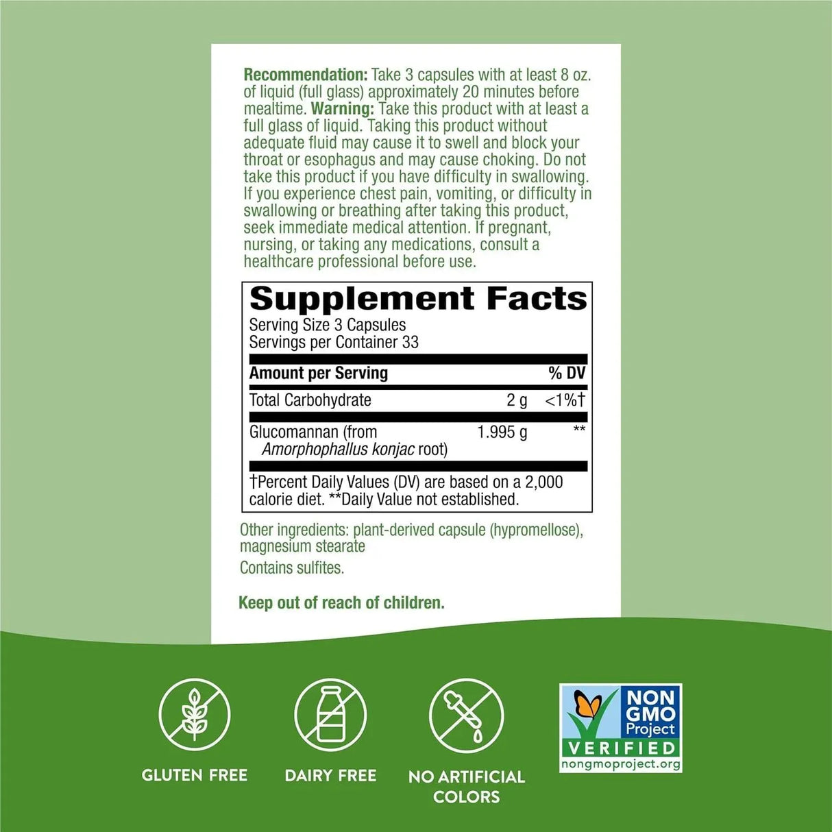 NATURE'S WAY - Nature's Way Premium Herbal Glucomannan from Konjac Root 1995Mg. 100 Capsulas - The Red Vitamin MX - Suplementos Alimenticios - {{ shop.shopifyCountryName }}