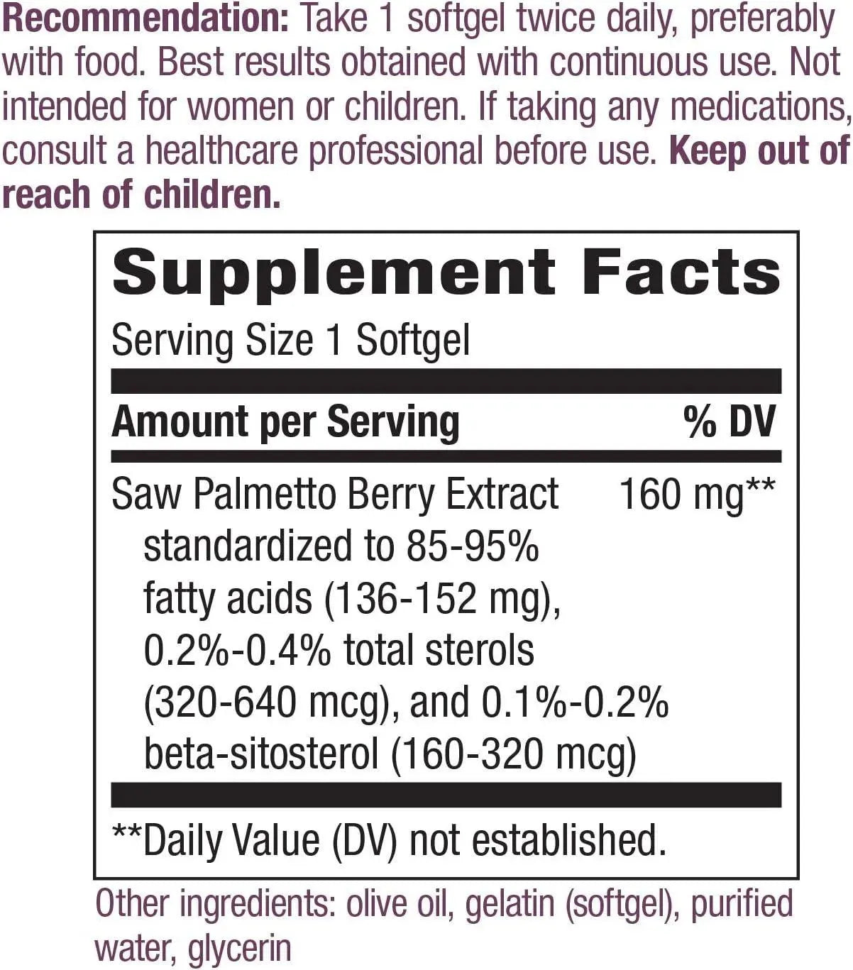 NATURE'S WAY - Nature's Way Saw Palmetto 160Mg. 60 Capsulas Blandas - The Red Vitamin MX - Suplementos Alimenticios - {{ shop.shopifyCountryName }}