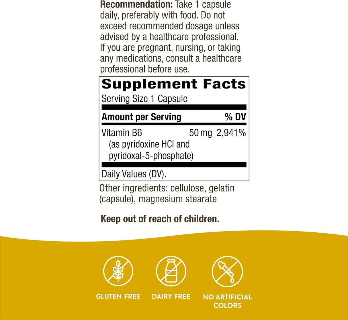 NATURE'S WAY - Nature's Way Vitamin B-6 50Mg. 100 Capsulas - The Red Vitamin MX - Suplementos Alimenticios - {{ shop.shopifyCountryName }}