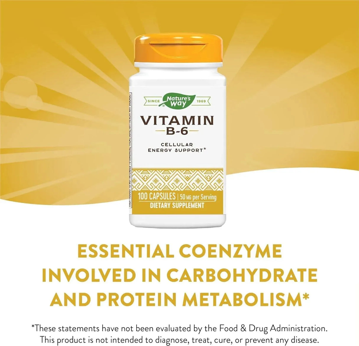 NATURE'S WAY - Nature's Way Vitamin B-6 50Mg. 100 Capsulas - The Red Vitamin MX - Suplementos Alimenticios - {{ shop.shopifyCountryName }}