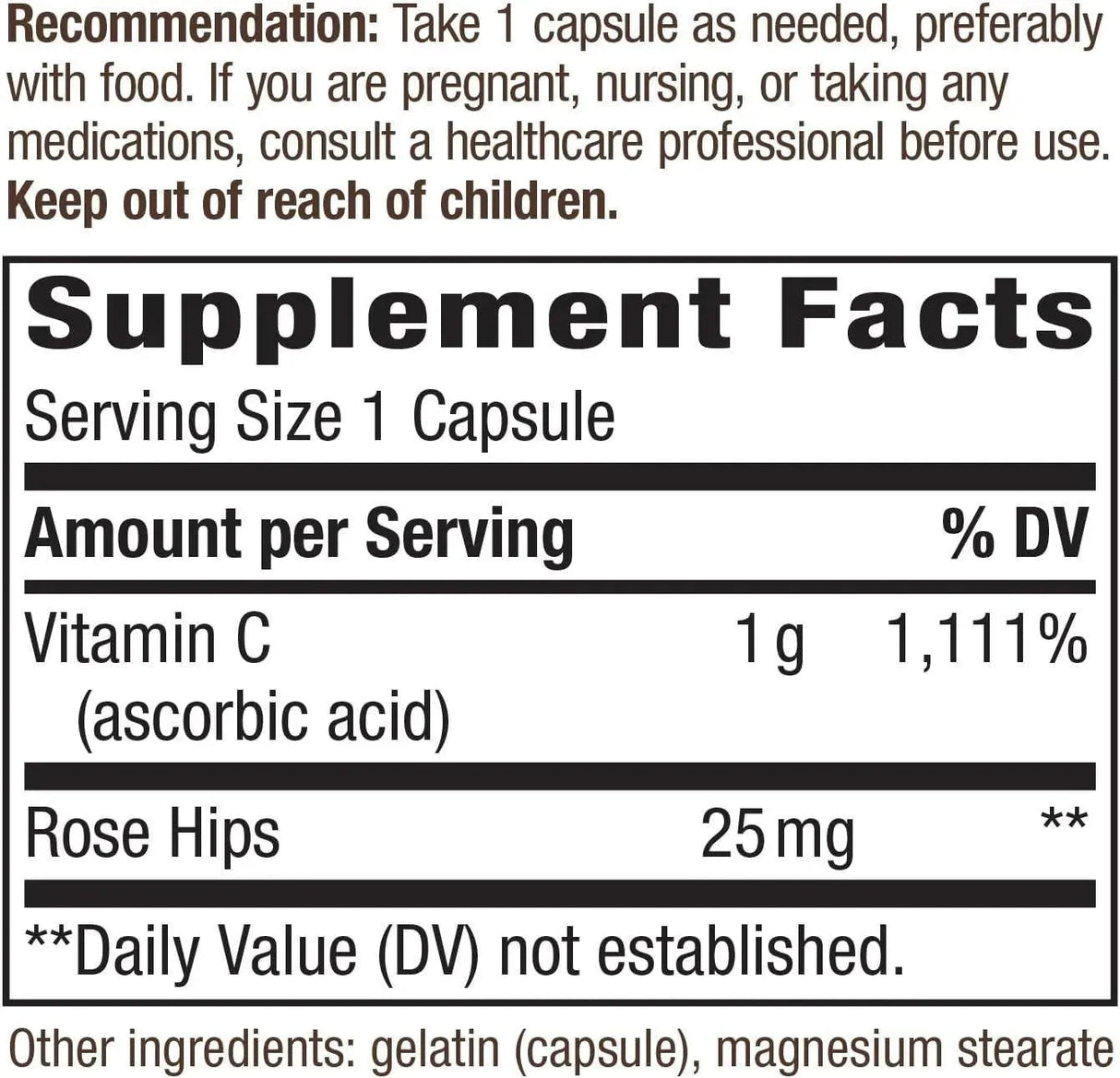 NATURE'S WAY - Nature's Way Vitamin C with Rose Hips 1000Mg. 250 Capsulas - The Red Vitamin MX - Suplementos Alimenticios - {{ shop.shopifyCountryName }}