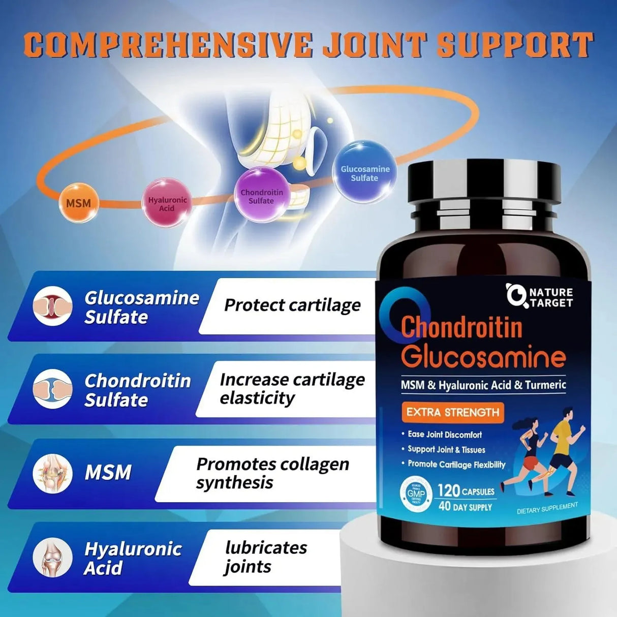 NATURE TARGET - Nature Target Glucosamine Chondroitin MSM 120 Capsulas - The Red Vitamin MX - Suplementos Alimenticios - {{ shop.shopifyCountryName }}