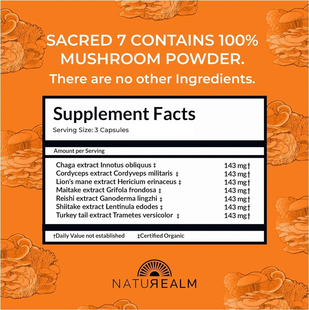 NATUREALM - Naturealm Sacred 7 Mushroom Extract Capsules 120 Capsulas - The Red Vitamin MX - Suplementos Alimenticios - {{ shop.shopifyCountryName }}