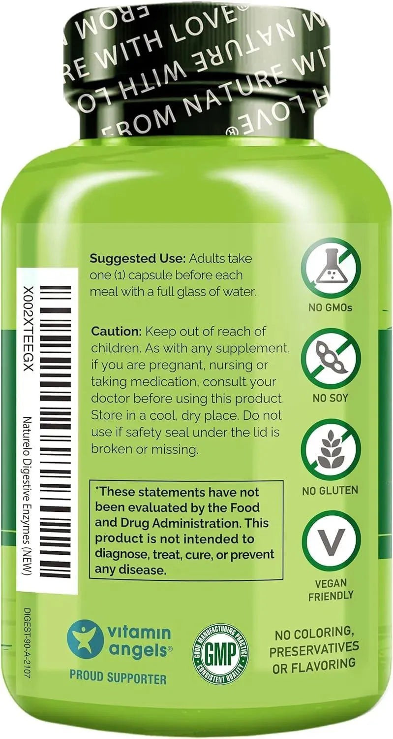 NATURELO - Naturelo Digestive Enzymes 90 Capsulas - The Red Vitamin MX - Suplementos Alimenticios - {{ shop.shopifyCountryName }}