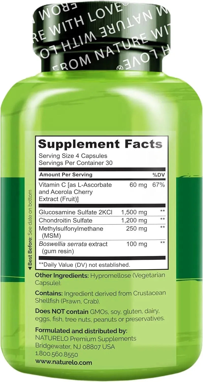 NATURELO - Naturelo Glucosamine Chondroitin MSM 120 Capsulas 2 Pack - The Red Vitamin MX - Suplementos Alimenticios - {{ shop.shopifyCountryName }}