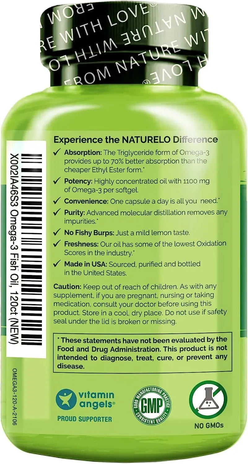 NATURELO - NATURELO Omega-3 Fish Oil Supplement 120 Capsulas Blandas - The Red Vitamin MX - Suplementos Alimenticios - {{ shop.shopifyCountryName }}