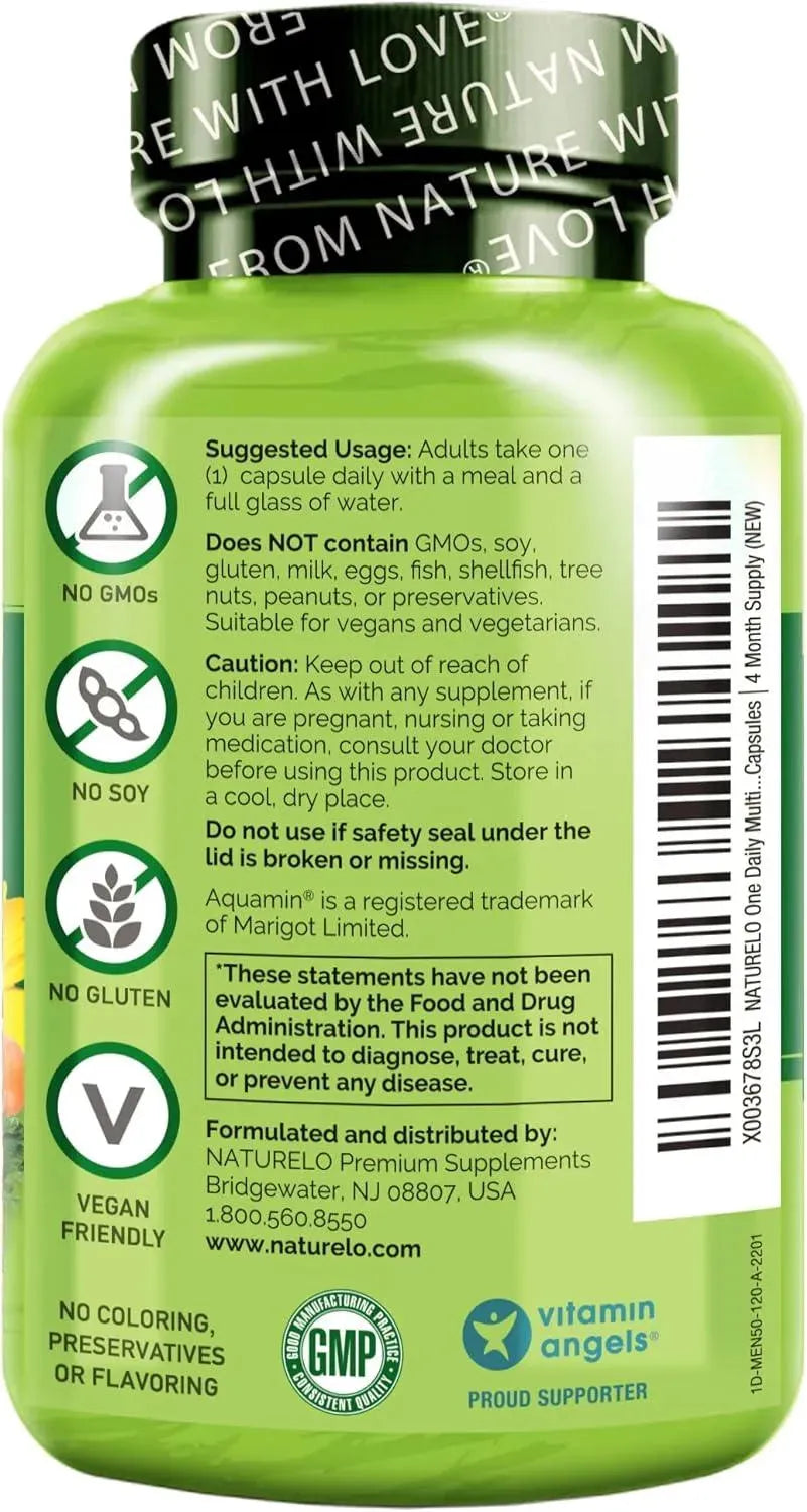 NATURELO - Naturelo One Daily Multivitamin for Men 50+ 120 Capsulas - The Red Vitamin MX - Suplementos Alimenticios - {{ shop.shopifyCountryName }}