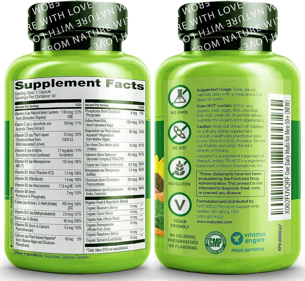 NATURELO - Naturelo One Daily Multivitamin for Men 50+ 60 Capsulas - The Red Vitamin MX - Suplementos Alimenticios - {{ shop.shopifyCountryName }}