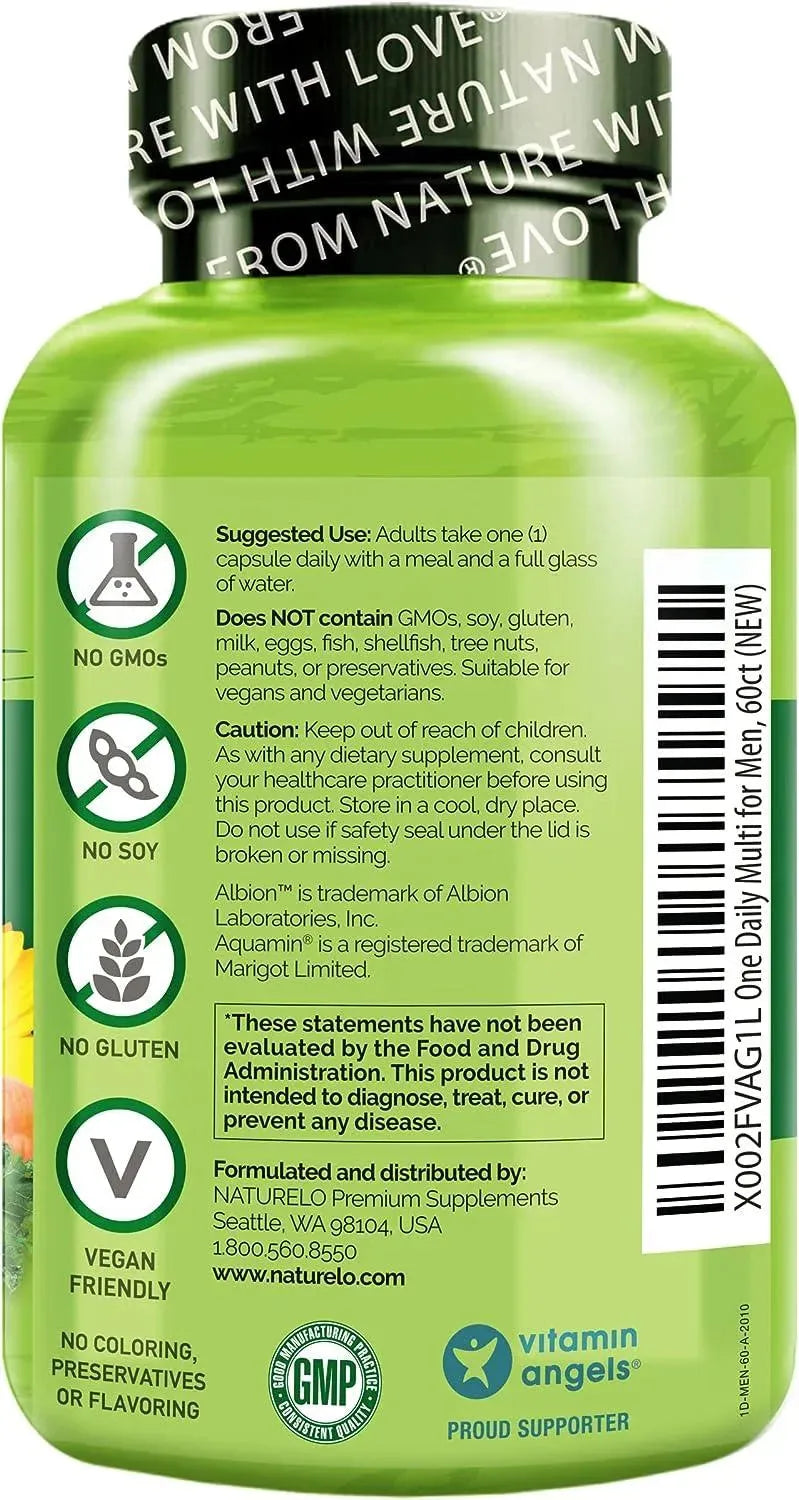 NATURELO - Naturelo One Daily Multivitamin for Men 60 Capsulas - The Red Vitamin MX - Suplementos Alimenticios - {{ shop.shopifyCountryName }}