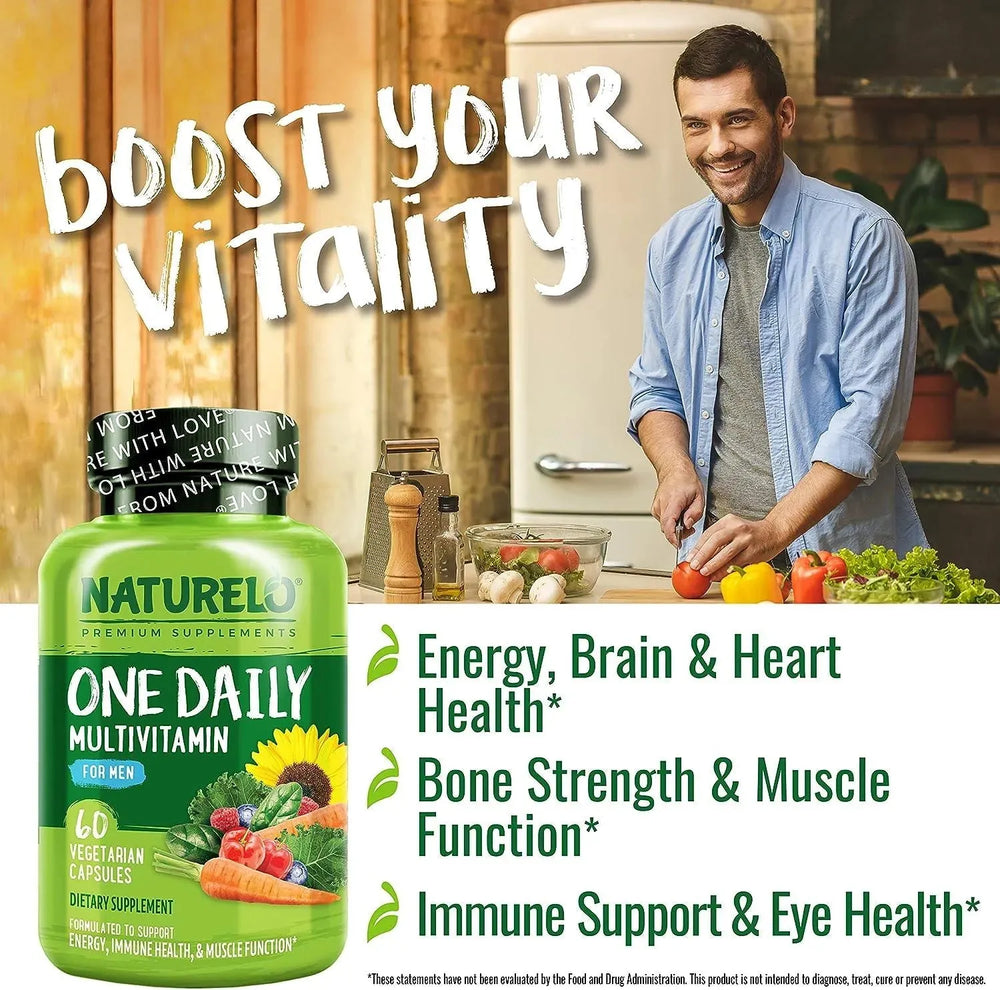 NATURELO - Naturelo One Daily Multivitamin for Men 60 Capsulas - The Red Vitamin MX - Suplementos Alimenticios - {{ shop.shopifyCountryName }}