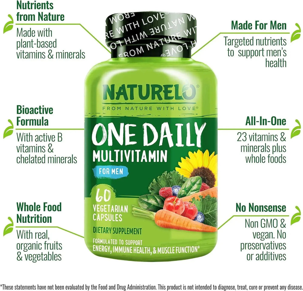 NATURELO - Naturelo One Daily Multivitamin for Men 60 Capsulas - The Red Vitamin MX - Suplementos Alimenticios - {{ shop.shopifyCountryName }}