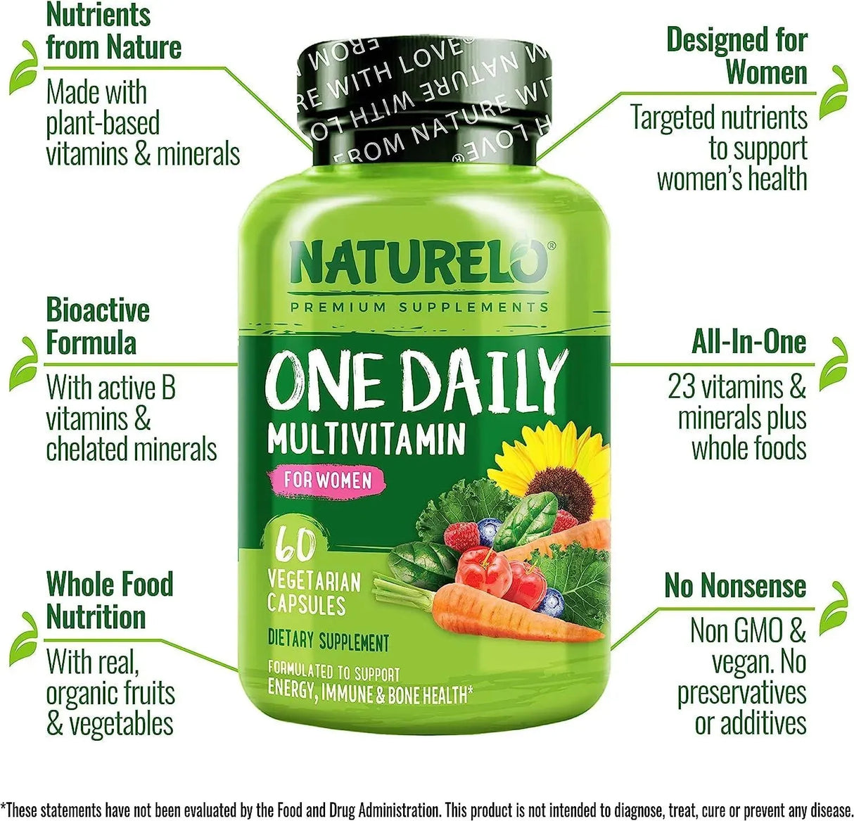 NATURELO - Naturelo One Daily Multivitamin for Women 120 Capsulas - The Red Vitamin MX - Suplementos Alimenticios - {{ shop.shopifyCountryName }}
