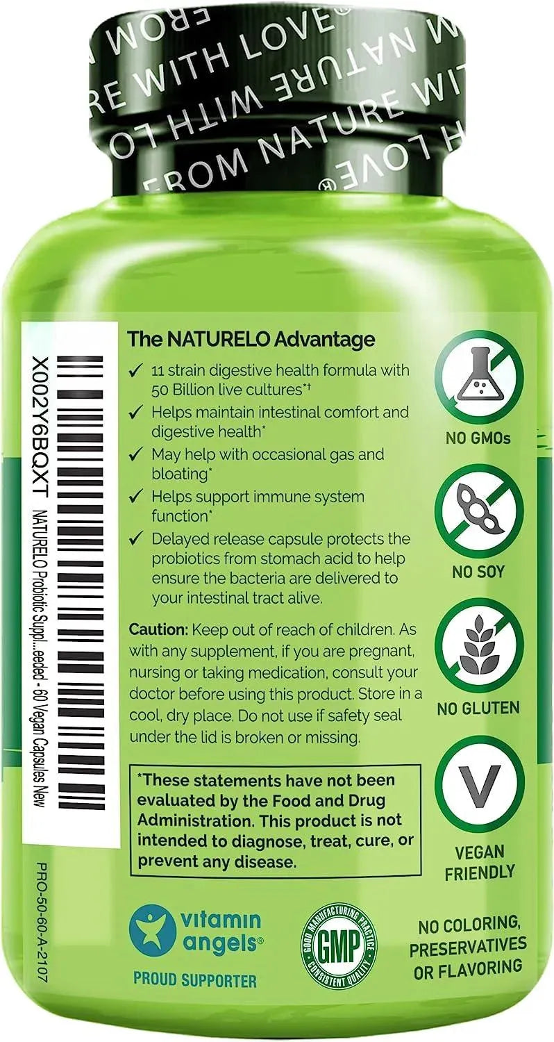 NATURELO - Naturelo Probiotics 50 Billion CFU 60 Capsulas - The Red Vitamin MX - Suplementos Alimenticios - {{ shop.shopifyCountryName }}