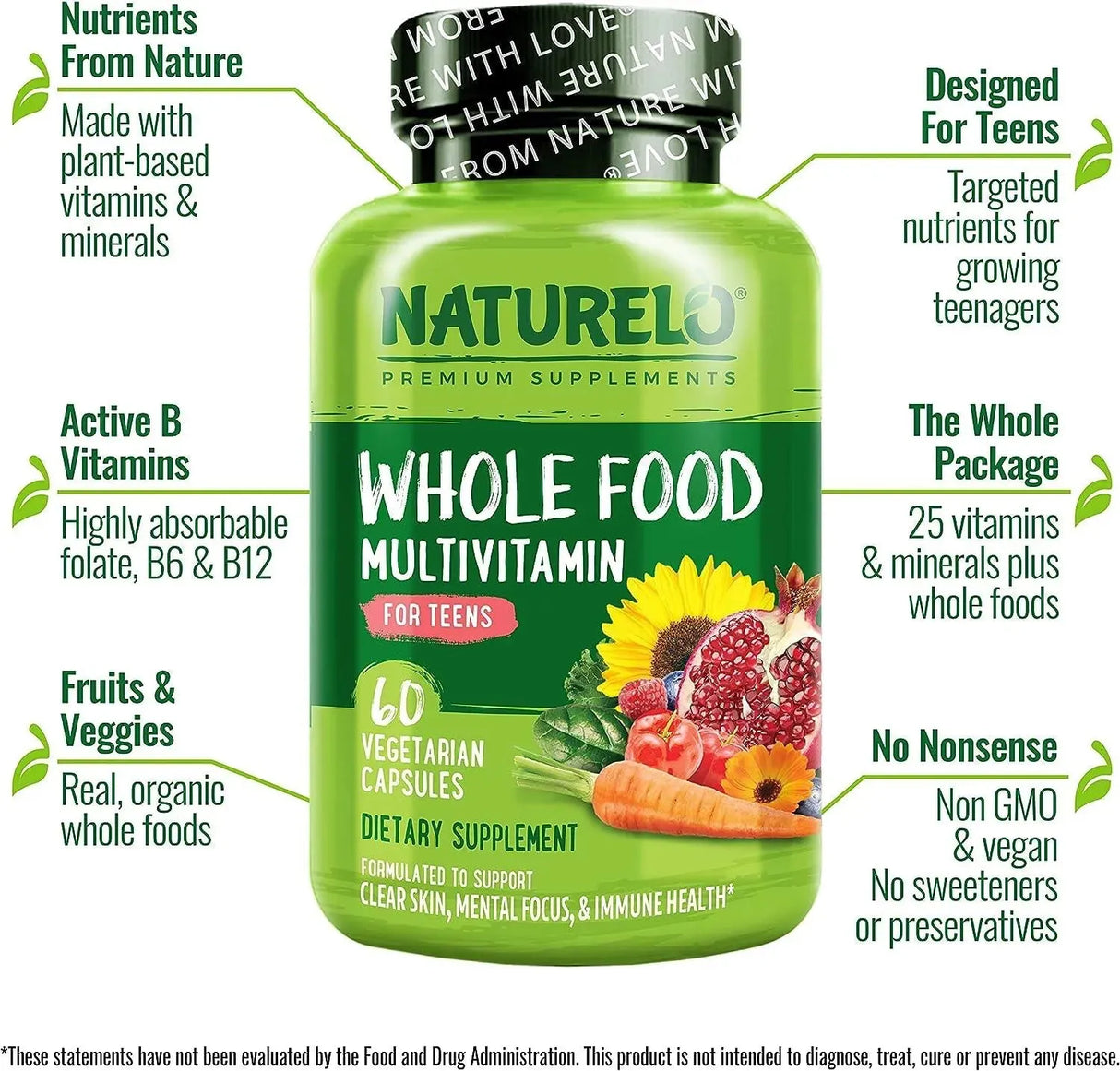 NATURELO - Naturelo Whole Food Multivitamin for Teens 60 Capsulas - The Red Vitamin MX - Suplementos Alimenticios - {{ shop.shopifyCountryName }}