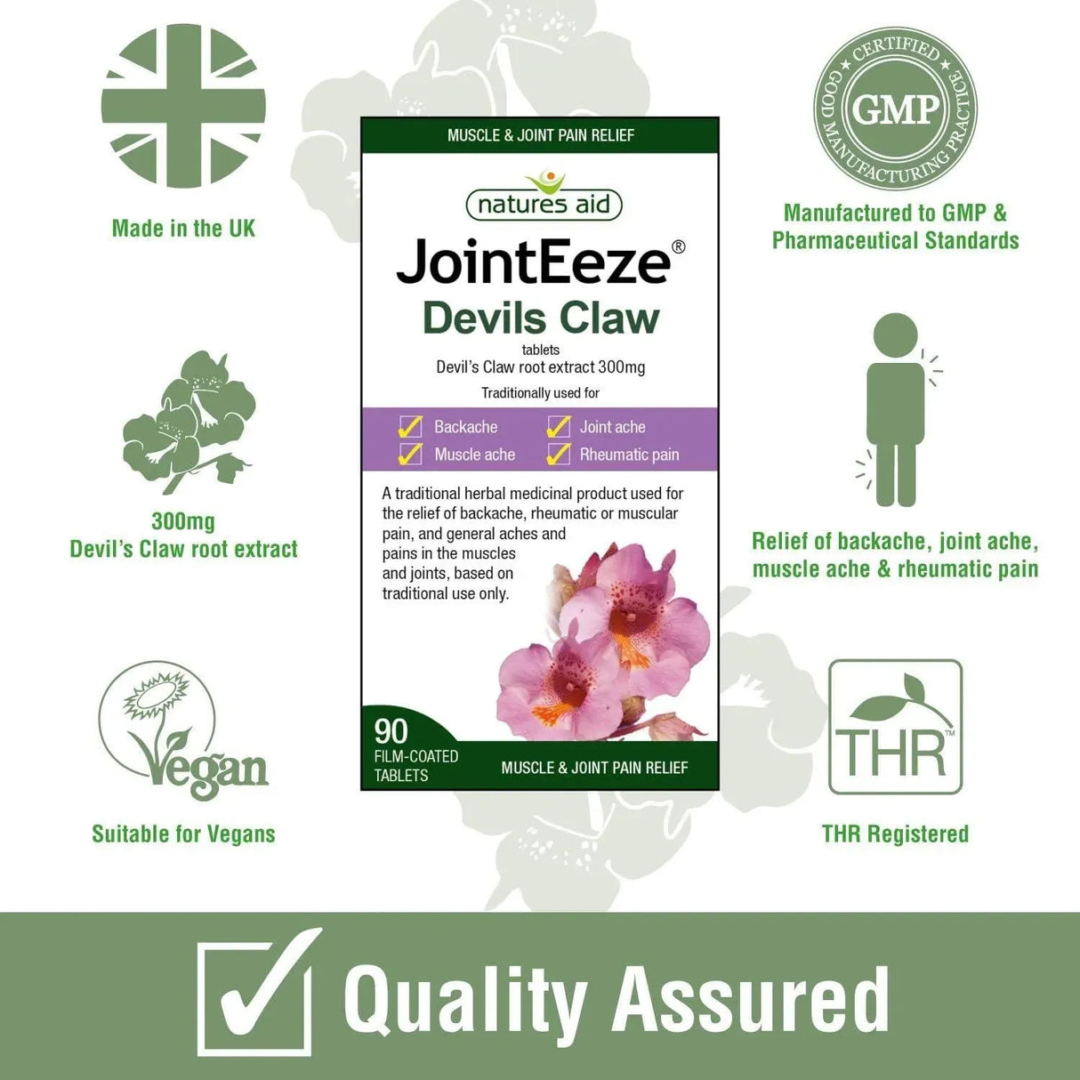 NATURES AID - Natures Aid JointEeze Devils Claw Root Extract 300Mg. 90 Tabletas - The Red Vitamin MX - Suplementos Alimenticios - {{ shop.shopifyCountryName }}