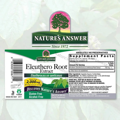 NATURE´S ANSWER - Nature's Answer Alcohol-Free Eleuthero Root 2000Mg. 2 Fl. Oz. - The Red Vitamin MX - Suplementos Alimenticios - {{ shop.shopifyCountryName }}