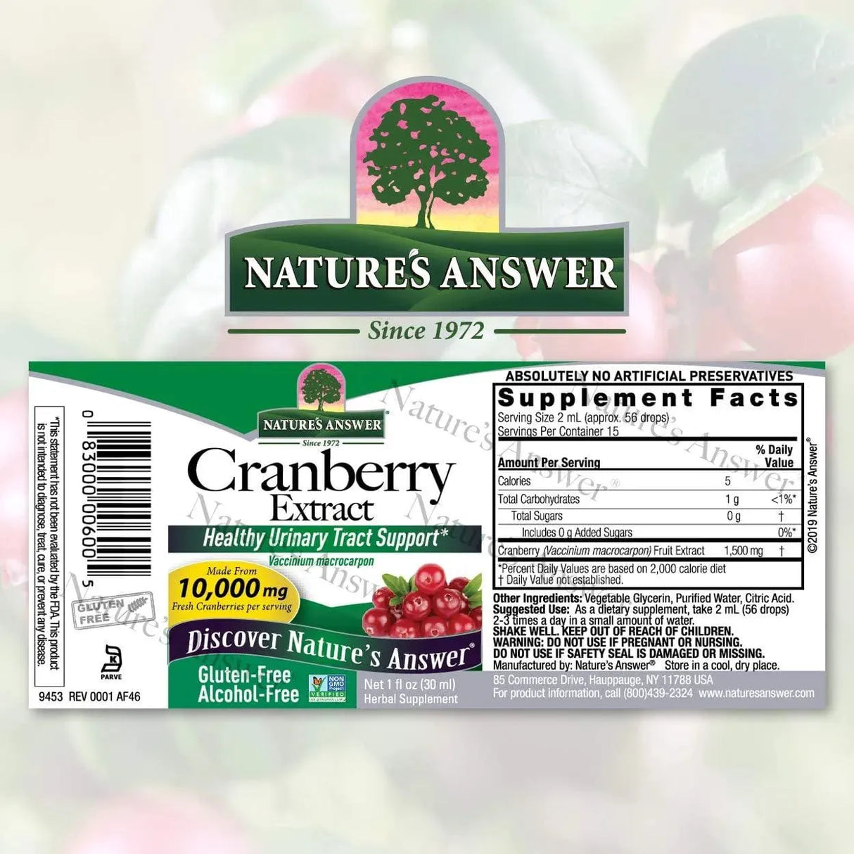 NATURE´S ANSWER - Nature's Answer Cranberry Extract 10000Mg. 30Ml. - The Red Vitamin MX - Suplementos Alimenticios - {{ shop.shopifyCountryName }}