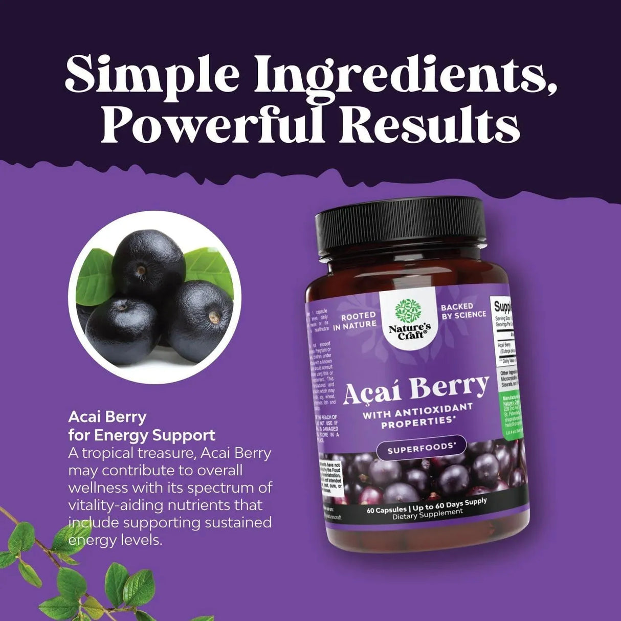 NATURES CRAFT - Natures Craft Acai Berry 60 Capsulas - The Red Vitamin MX - Suplementos Alimenticios - {{ shop.shopifyCountryName }}