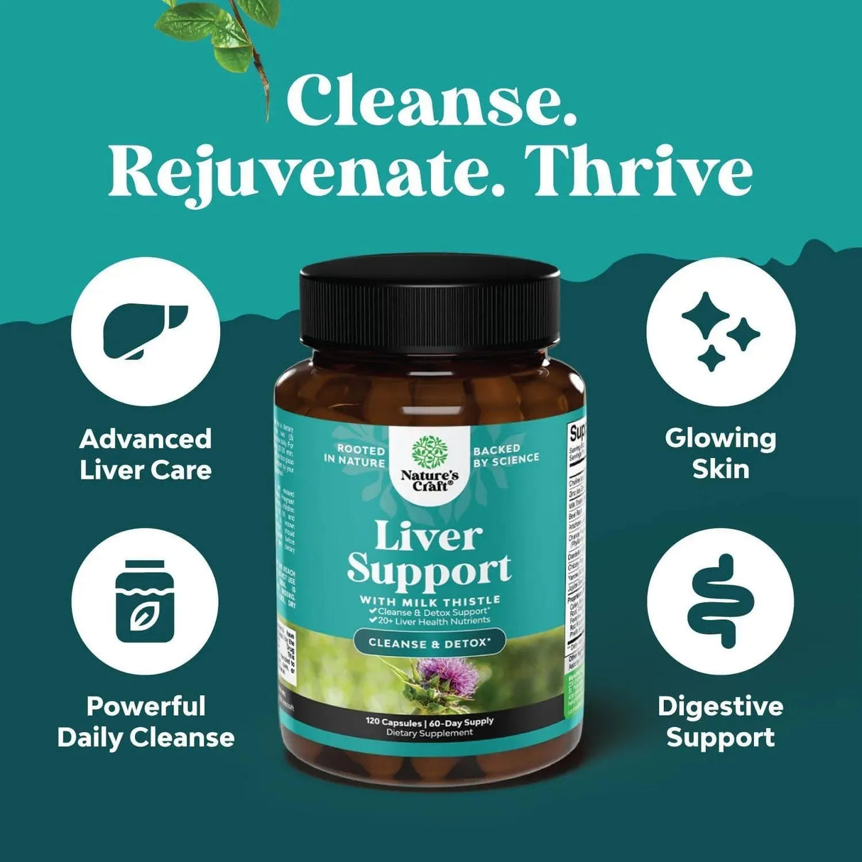 NATURES CRAFT - Natures Craft Liver Support with Milk Thistle Cleanse Detox & Repair 120 Capsulas - The Red Vitamin MX - Suplementos Alimenticios - {{ shop.shopifyCountryName }}